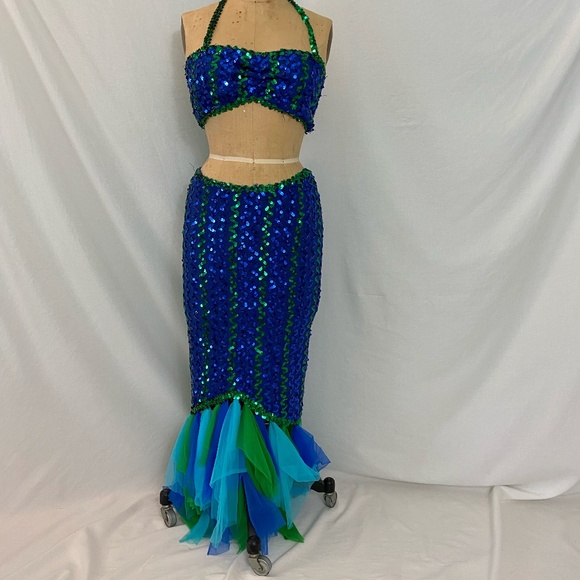 Sequined Mermaid 2 Piece Costume 1989-1990 Size S/M - Picture 1 of 16